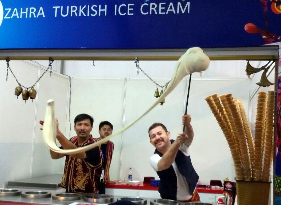 Zahra Turkish ice cream stretching performance